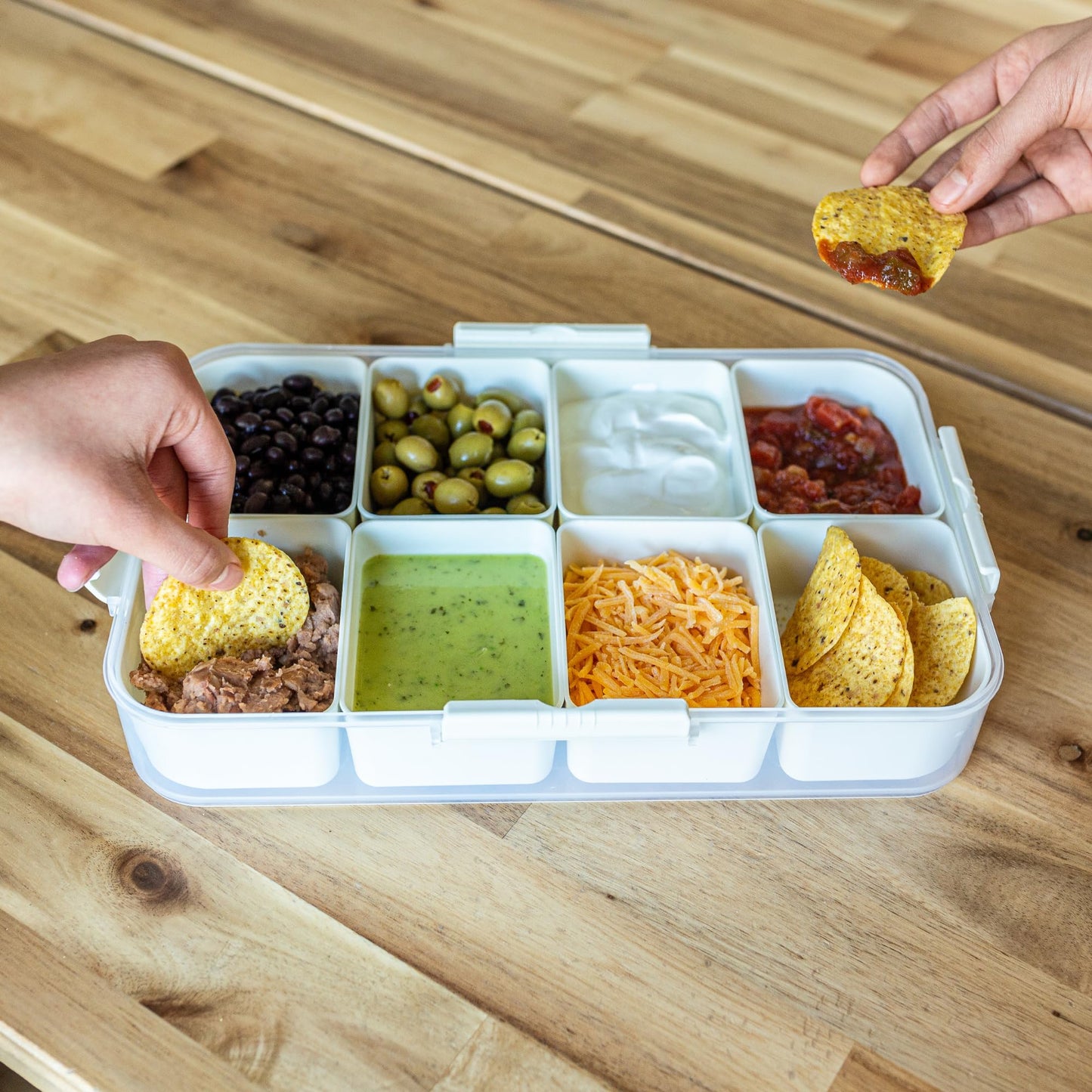 Puccino's Kitchen Snack Box Container - 1 Pack - Microwave & Dishwasher Safe - Versatile Snack Box, Serving Tray, Ideal Lunchable Container