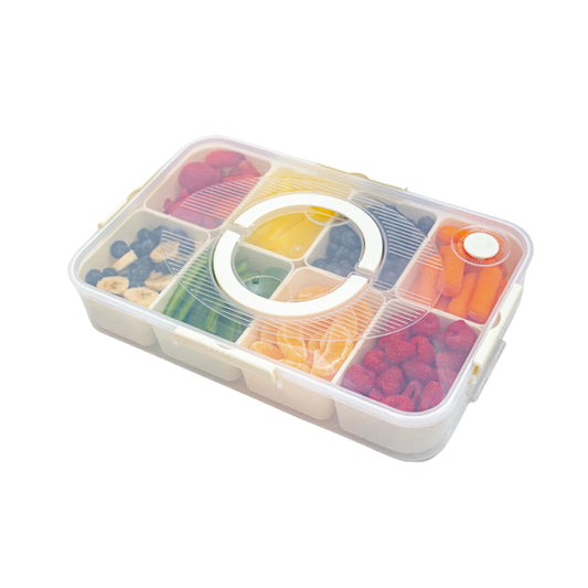 Puccino's Kitchen Snack Box Container - 1 Pack - Microwave & Dishwasher Safe - Versatile Snack Box, Serving Tray, Ideal Lunchable Container