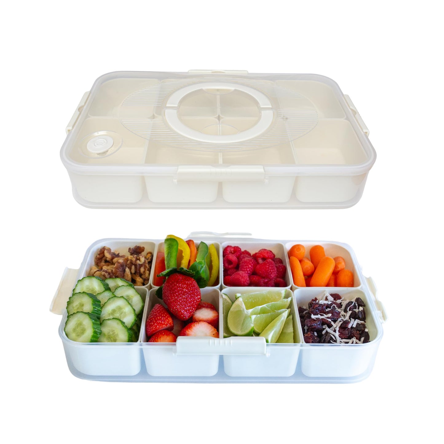 Puccino's Kitchen Snack Box Container - 1 Pack - Microwave & Dishwasher Safe - Versatile Snack Box, Serving Tray, Ideal Lunchable Container